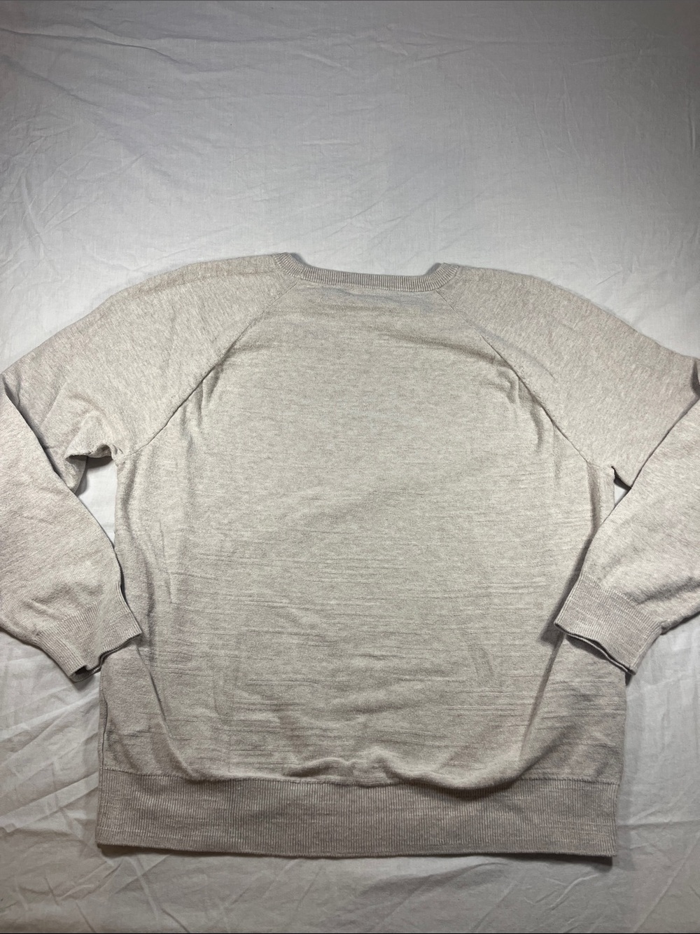 J. Crew Men’s Raglan Budded Crewneck Sweater Size Large in Cream Indie Fisherman - Picture 5 of 7